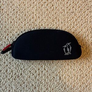 Like New Chums Penguin Logo Black Neoprene Shade Shell with Zipper and Clip.